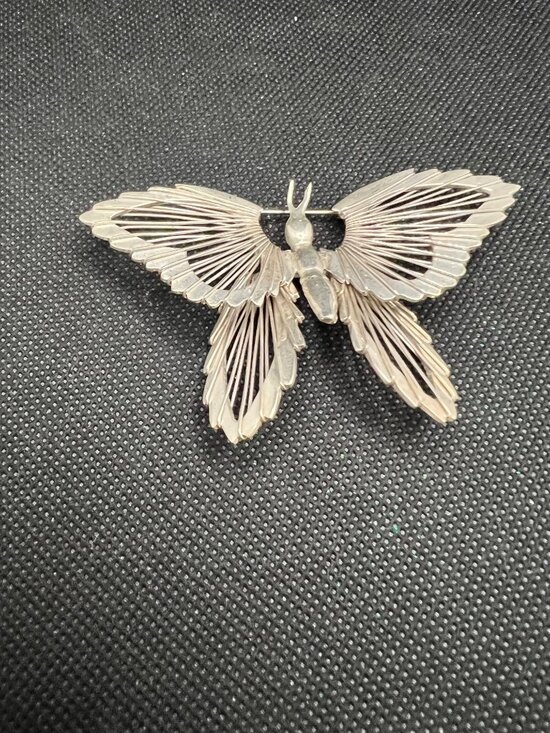 Taxco Jewelry - Sterling Silver Taxco TC-202 Mexican Butterfly Brooch Pin 925 24.1 g